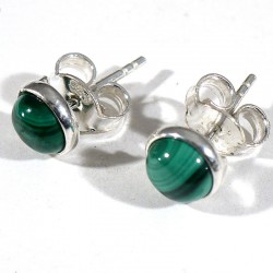 puces serties argent malachite