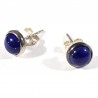 puces d'oreilles serties d'argent en lapis-lazuli