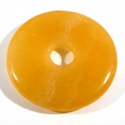 Pendentif donuts en calcite orange 4cm