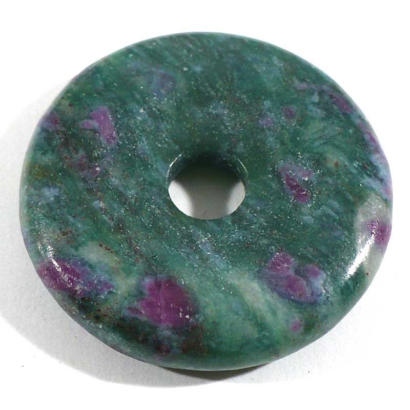 Pendentif donuts en rubis fuchsite qualité extra 3cm