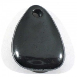 Pendentif galet plat en hématite 4cm